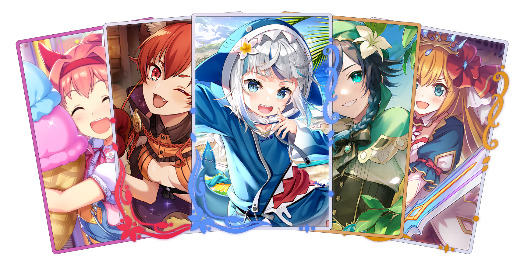 Fan of example game cards